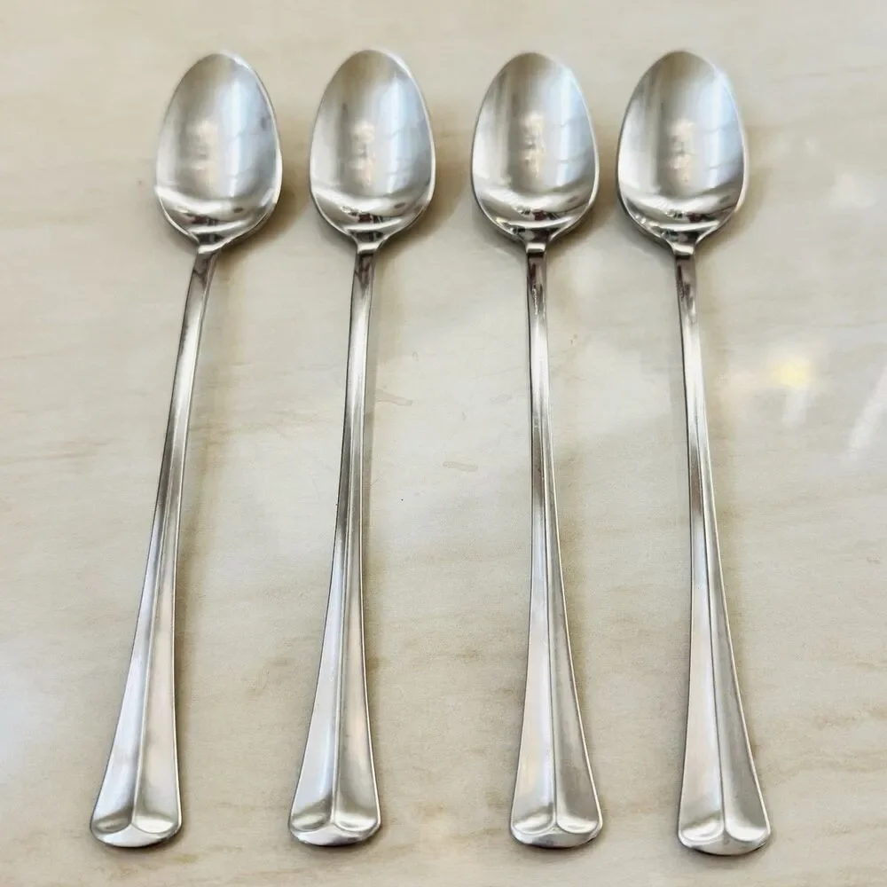 4pc ONEIDA Allegiance Iced Tea Spoons 7 1/2” Stainless Betty Crocker Oneidaware